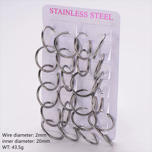 Wholesale Unisex Minimalist Geometric Circle Ear Buckle 18K Gold Vacuum Plated 304 Stainless Steel