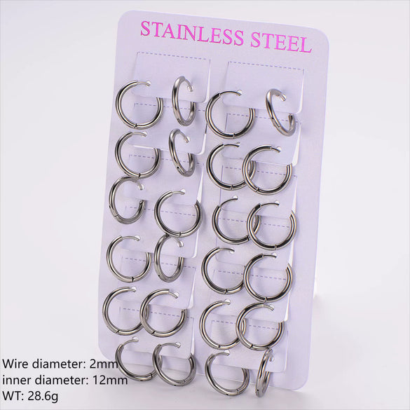 Wholesale Unisex Minimalist Geometric Circle Ear Buckle 18K Gold Vacuum Plated 304 Stainless Steel