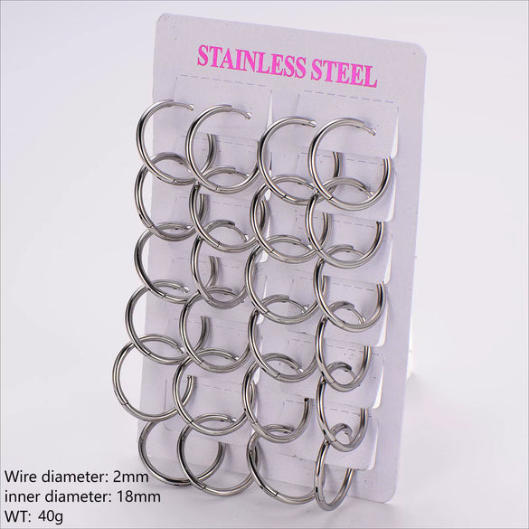 Wholesale Unisex Minimalist Geometric Circle Ear Buckle 18K Gold Vacuum Plated 304 Stainless Steel