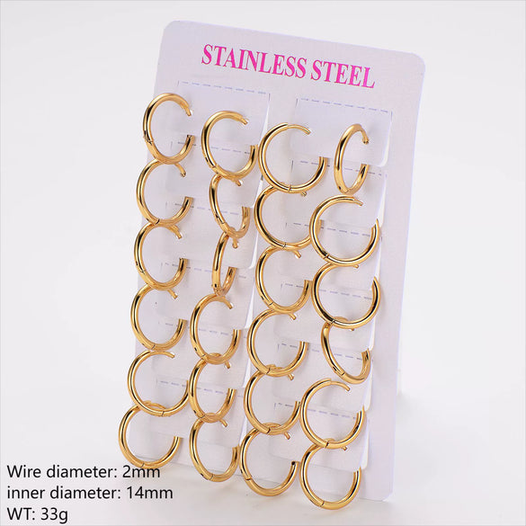 Wholesale Unisex Minimalist Geometric Circle Ear Buckle 18K Gold Vacuum Plated 304 Stainless Steel