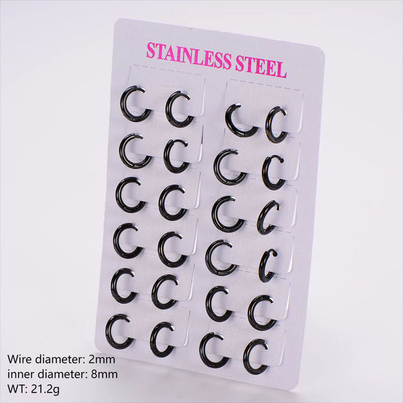Wholesale Unisex Minimalist Geometric Circle Ear Buckle 18K Gold Vacuum Plated 304 Stainless Steel