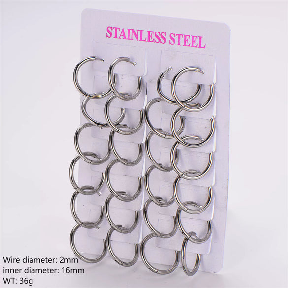 Wholesale Unisex Minimalist Geometric Circle Ear Buckle 18K Gold Vacuum Plated 304 Stainless Steel