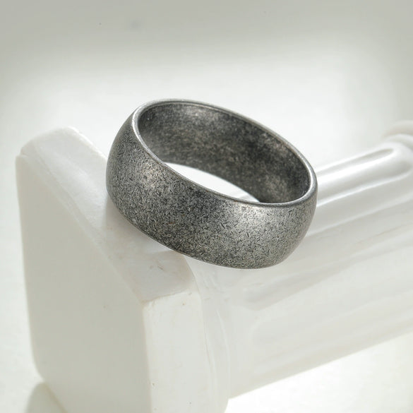 Wholesale Unisex Minimalist Geometric Distressed Stainless Steel Ring Jewelry