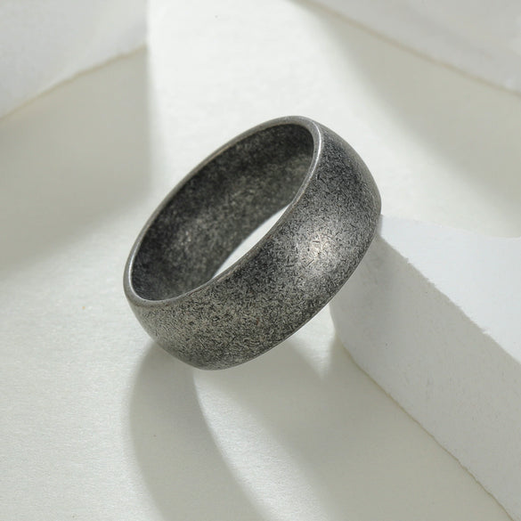 Wholesale Unisex Minimalist Geometric Distressed Stainless Steel Ring Jewelry
