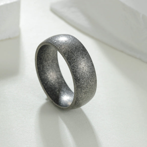 Wholesale Unisex Minimalist Geometric Distressed Stainless Steel Ring Jewelry