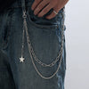 Wholesale Unisex Minimalist Hip Hop Punk Style Skull Ghost Face Feather Pendant Pants Chain