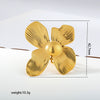 Wholesale Unisex Modern Minimalist Electroplated Stainless Steel Flower Pattern Accessories Rings Jewelry