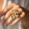 Wholesale Unisex Modern Minimalist Electroplated Stainless Steel Flower Pattern Accessories Rings Jewelry