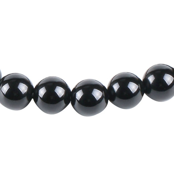 Wholesale Unisex Natural Black Agate And Alloy Accessories Bracelet With Tree Of Life Design And Baking Varnish Treatment