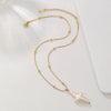 Wholesale Unisex Natural Freshwater Baroque Pearl Alien Shape Cross Pendant Titanium Steel Jewelry