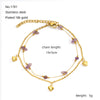 Wholesale Unisex Natural Stone And 316L Stainless Steel Heart Pattern Electroplated Bracelet