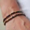 Wholesale Unisex Natural Wood Geometric Bead Elastic Handmade Bracelet Set