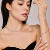 Wholesale Unisex Niche Electroplated Titanium Steel Chain Ferris Wheel 5A Zircon Jewelry Set Necklace Bracelet