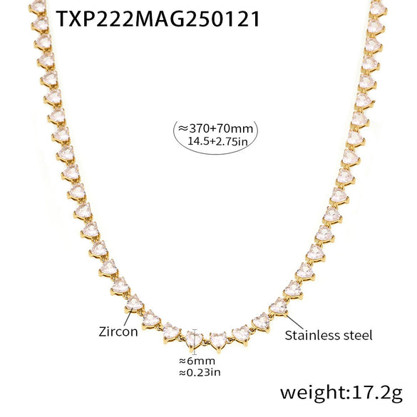 Wholesale Unisex Niche Electroplated Titanium Steel Chain Ferris Wheel 5A Zircon Jewelry Set Necklace Bracelet