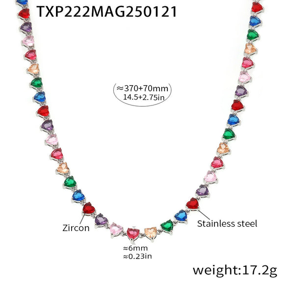 Wholesale Unisex Niche Electroplated Titanium Steel Chain Ferris Wheel 5A Zircon Jewelry Set Necklace Bracelet