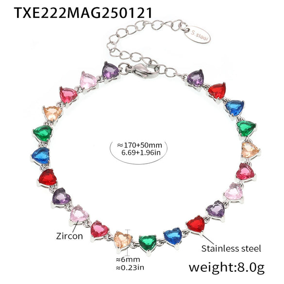 Wholesale Unisex Niche Electroplated Titanium Steel Chain Ferris Wheel 5A Zircon Jewelry Set Necklace Bracelet