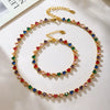 Wholesale Unisex Niche Electroplated Titanium Steel Chain Ferris Wheel 5A Zircon Jewelry Set Necklace Bracelet