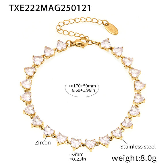 Wholesale Unisex Niche Electroplated Titanium Steel Chain Ferris Wheel 5A Zircon Jewelry Set Necklace Bracelet