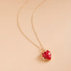 Wholesale Unisex Openable Fruit Design Diamondstudded Oildrip Copper Pendant Necklace With Electroplating