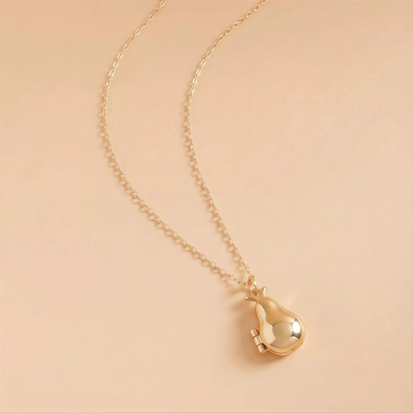 Wholesale Unisex Openable Fruit Design Diamondstudded Oildrip Copper Pendant Necklace With Electroplating