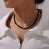 Wholesale Unisex Oval Blade Stitching Chain Design Electroplated Titanium Steel Jewelry Suit Necklace Bracelet