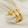 Wholesale Unisex Personalized Geometric Line Stainless Steel Electroplated Ring