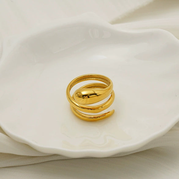 Wholesale Unisex Personalized Geometric Line Stainless Steel Electroplated Ring