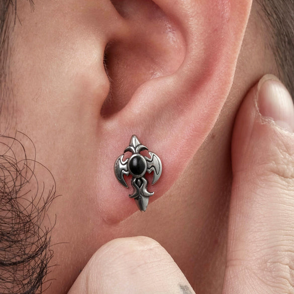 Wholesale Unisex Piercing Earrings Stainless Steel Cast Cross Punk Fashion Retro Polished