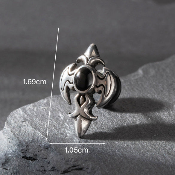 Wholesale Unisex Piercing Earrings Stainless Steel Cast Cross Punk Fashion Retro Polished