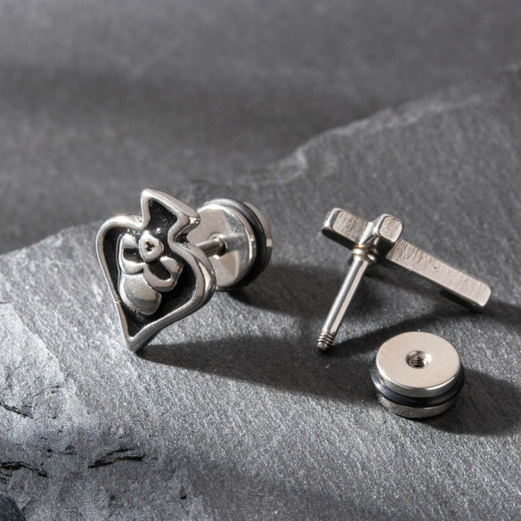 Wholesale Unisex Piercing Earrings Stainless Steel Cast Cross Punk Fashion Retro Polished