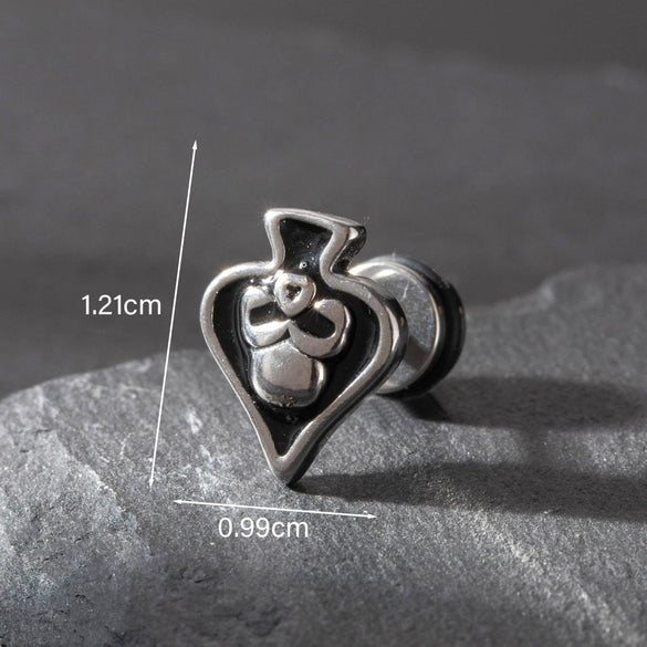 Wholesale Unisex Piercing Earrings Stainless Steel Cast Cross Punk Fashion Retro Polished