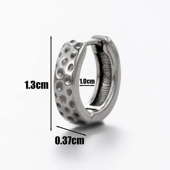 Wholesale Unisex Piercing Earrings Stainless Steel Cast Dragon Totem Geometric Pattern Punk Style Polished