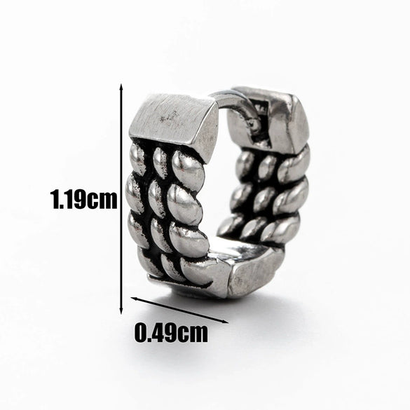 Wholesale Unisex Piercing Earrings Stainless Steel Cast Dragon Totem Geometric Pattern Punk Style Polished