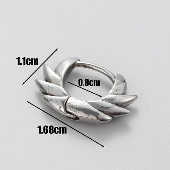 Wholesale Unisex Piercing Earrings Stainless Steel Cast Dragon Totem Geometric Pattern Punk Style Polished