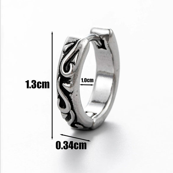 Wholesale Unisex Piercing Earrings Stainless Steel Cast Geometric Pattern Polished