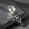 Wholesale Unisex Piercing Earrings Stainless Steel Cast Skull With Animal Zodiac Pattern Polished