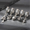 Wholesale Unisex Piercing Earrings Stainless Steel Cast Skull With Animal Zodiac Pattern Polished