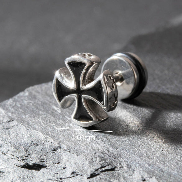 Wholesale Unisex Piercing Earrings Stainless Steel Casting Geometric Punk Fashion Retro With Polishing