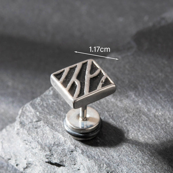 Wholesale Unisex Piercing Earrings Stainless Steel Casting Geometric Punk Fashion Retro With Polishing