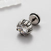 Wholesale Unisex Piercing Earrings Stainless Steel Casting Inlaid Zircon Punk Geometric Polishing Style