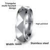 Wholesale Unisex Punk Ring Titanium Steel Geometric Triangular Faceted Electroplated