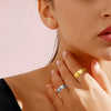 Wholesale Unisex Punk Ring Titanium Steel Geometric Triangular Faceted Electroplated