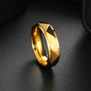 Wholesale Unisex Punk Ring Titanium Steel Geometric Triangular Faceted Electroplated