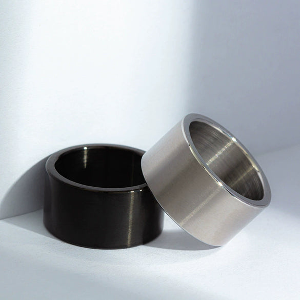 Wholesale Unisex Punk Style Geometric Titanium Steel Ring With Electroplating Treatment