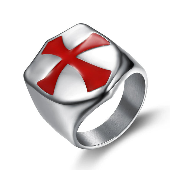 Wholesale Unisex Punk Style Irregular Nature Cross Stainless Steel Ring With Oil Treatment