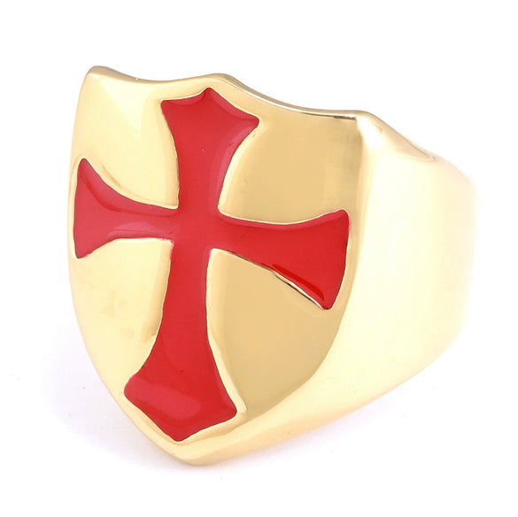 Wholesale Unisex Punk Style Irregular Nature Cross Stainless Steel Ring With Oil Treatment