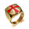 Wholesale Unisex Punk Style Irregular Nature Cross Stainless Steel Ring With Oil Treatment