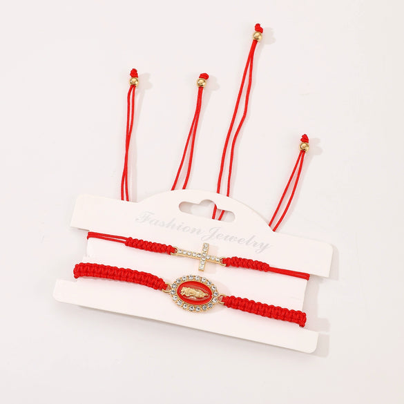 Wholesale Unisex Religious Cross Cord Twopiece Set Handwoven