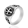 Wholesale Unisex Retro Cross Ring In Stainless Steel With Geometric Design And Oiling Treatment