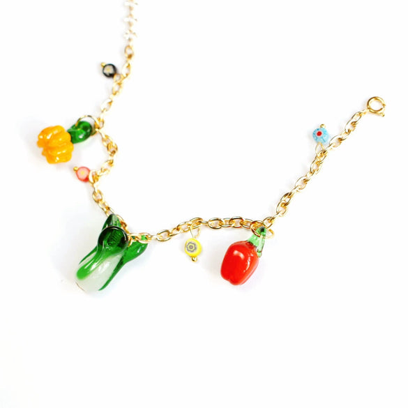 Wholesale Unisex Retro Fruit Style Stainless Steel And Copper Electroplated Necklace Pendant With Regular Chain